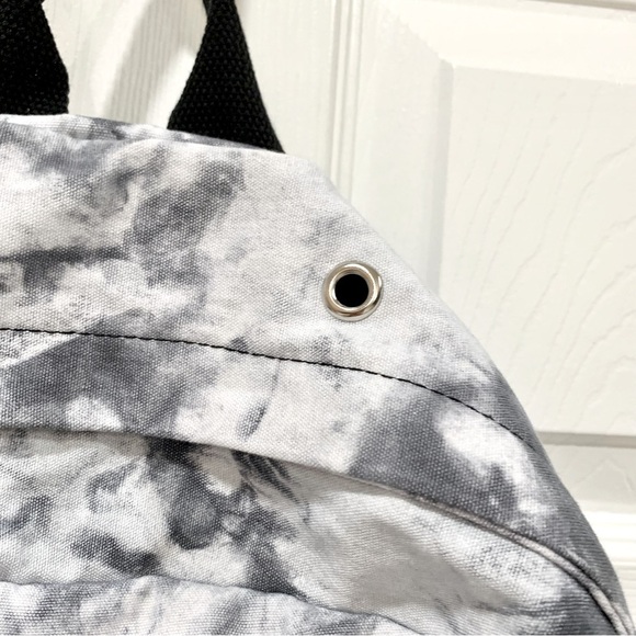 UO Black White Marble Tie-Dye Slouchy Backpack main image 9